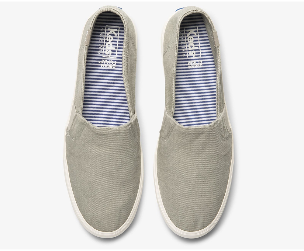 Slip On Γυναικεια - Keds Clipper Washed Solids - Γκρι - VRUCJ2985